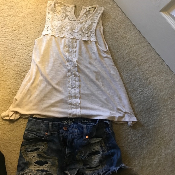 Monteau Tops - Lace detail tank top