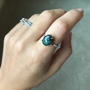Beautiful raw emerald pear cut ring