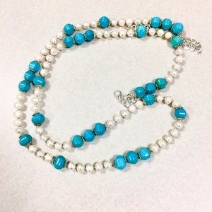 Fresh Water turquoise pearl necklace!!