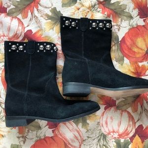 Black suede Michael Kors boots