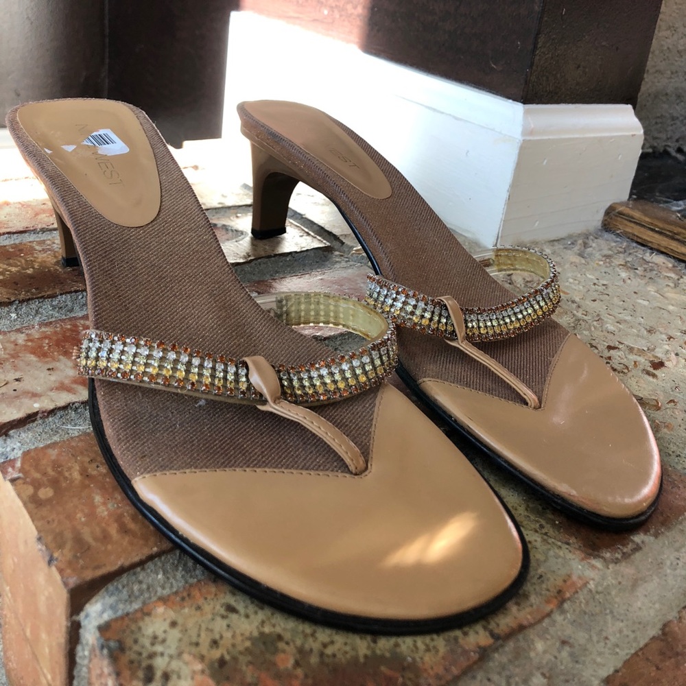 Clearance! Nine West Jeweled Thong Sandals