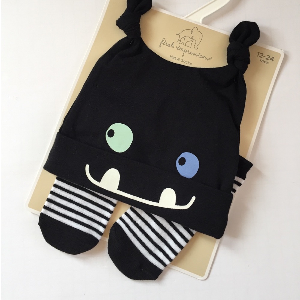 NEW With tags First Impressions hat & sock set