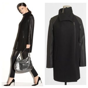 J. Crew Factory Vegan Leather Sleeve Envelope Coat