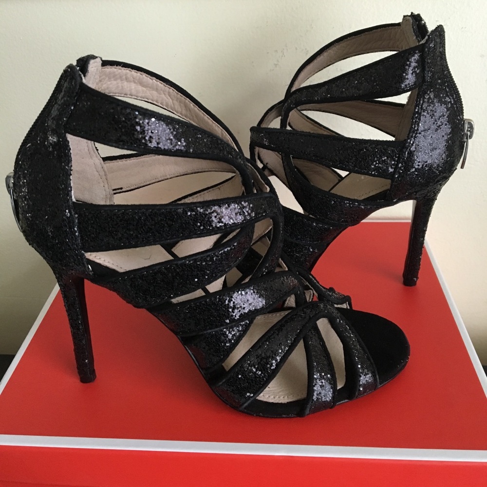Coach Ludlow Black Glitter/Suede Nib