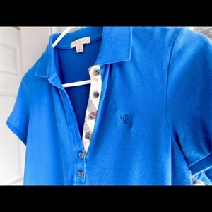 Burberry Check Placket Cotton Pique Polo Short