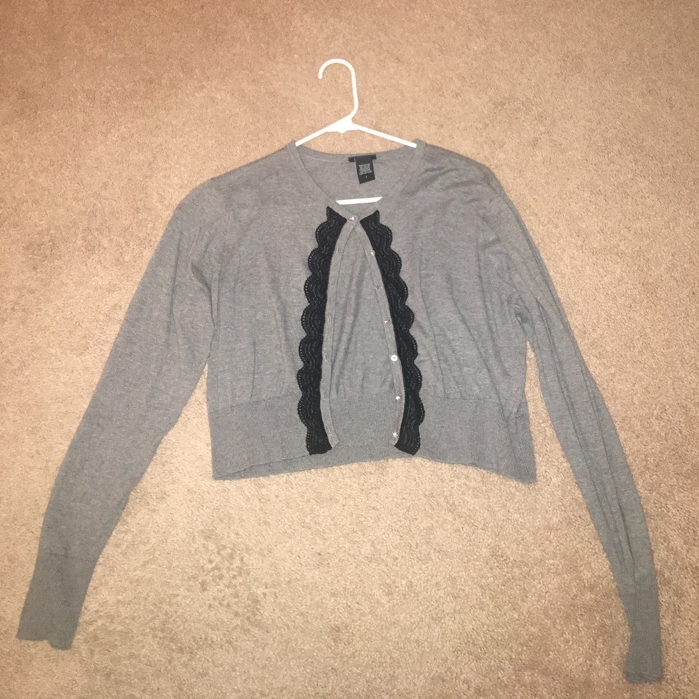 Cropped cardigan sweater