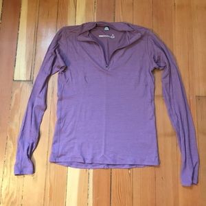 Smart wool lightweight zip neck, lavender, medium