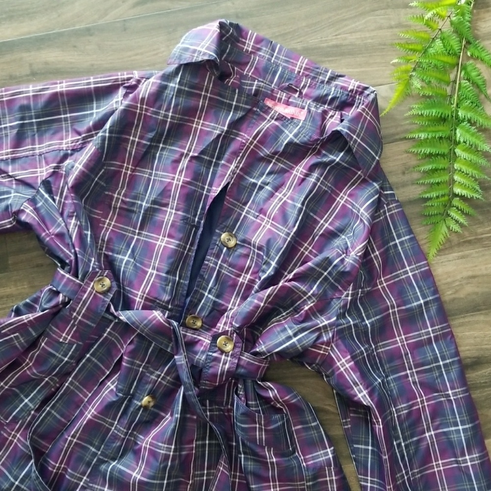 Purple plaid rain Jacket. Woman within, PLUS SIZE