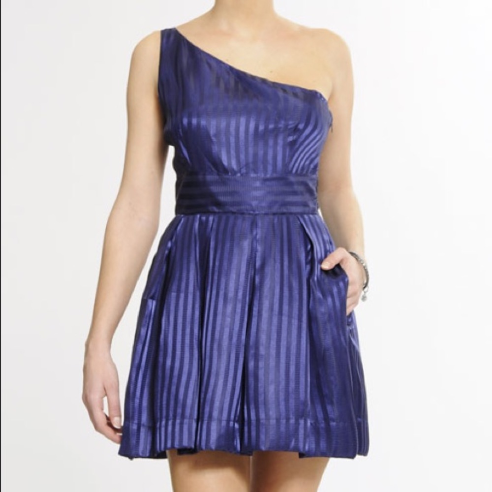 Mango one shoulder mini dress