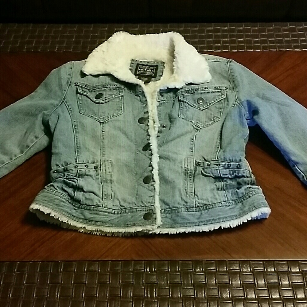 Premium denim Jean Sherpa jacket SZ L/14