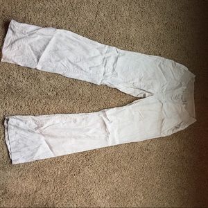 Linen khaki maternity pants