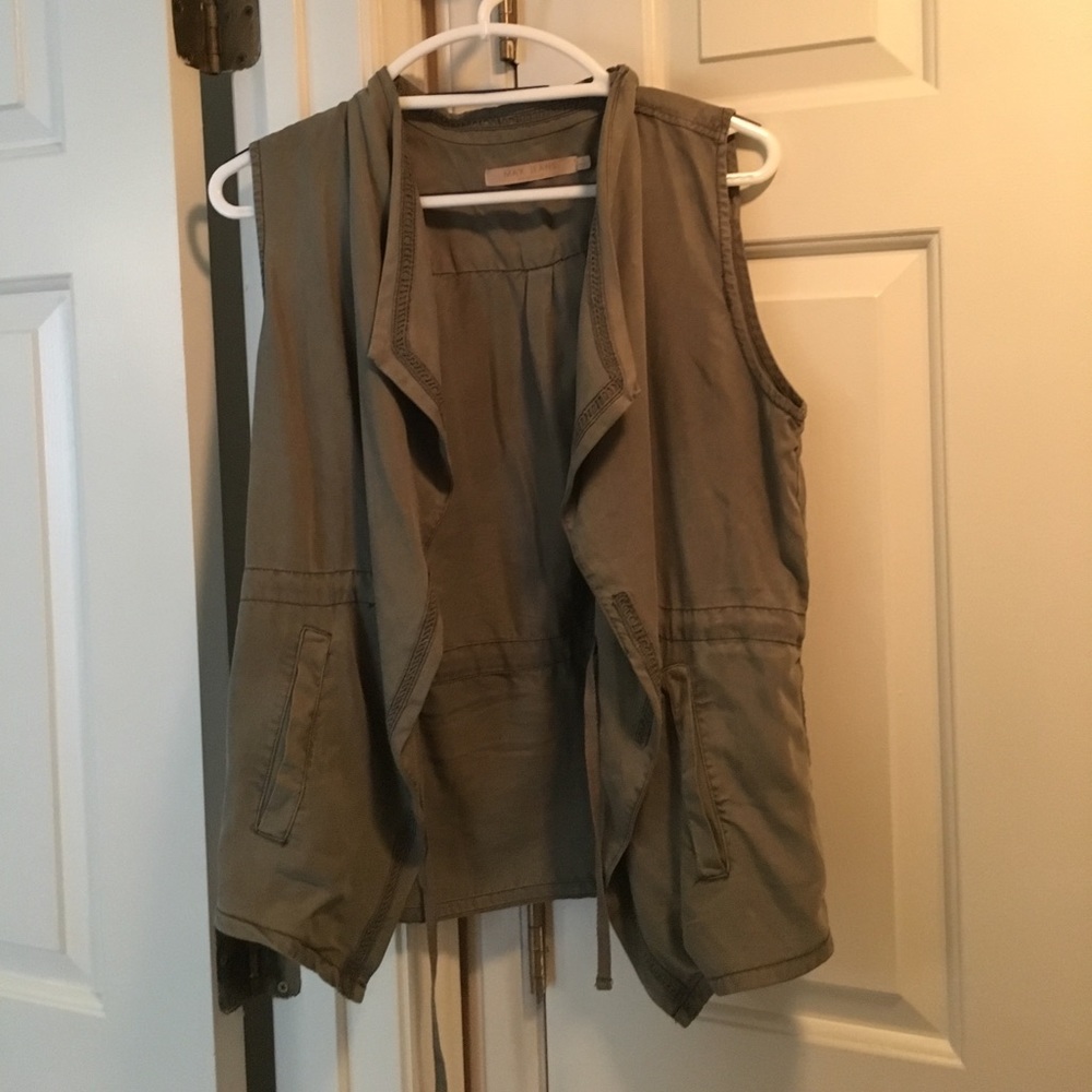 Army green drapy vest