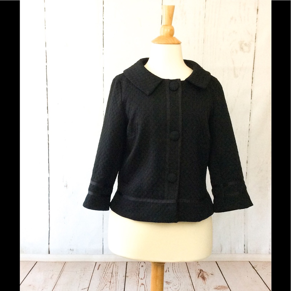 Notations Black Cropped Bell Sleeve Blazer Jacket