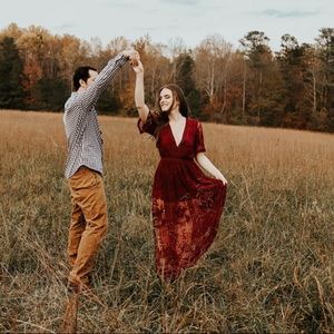 Honey Punch Maxi Romper With Lace Overlay in Wine