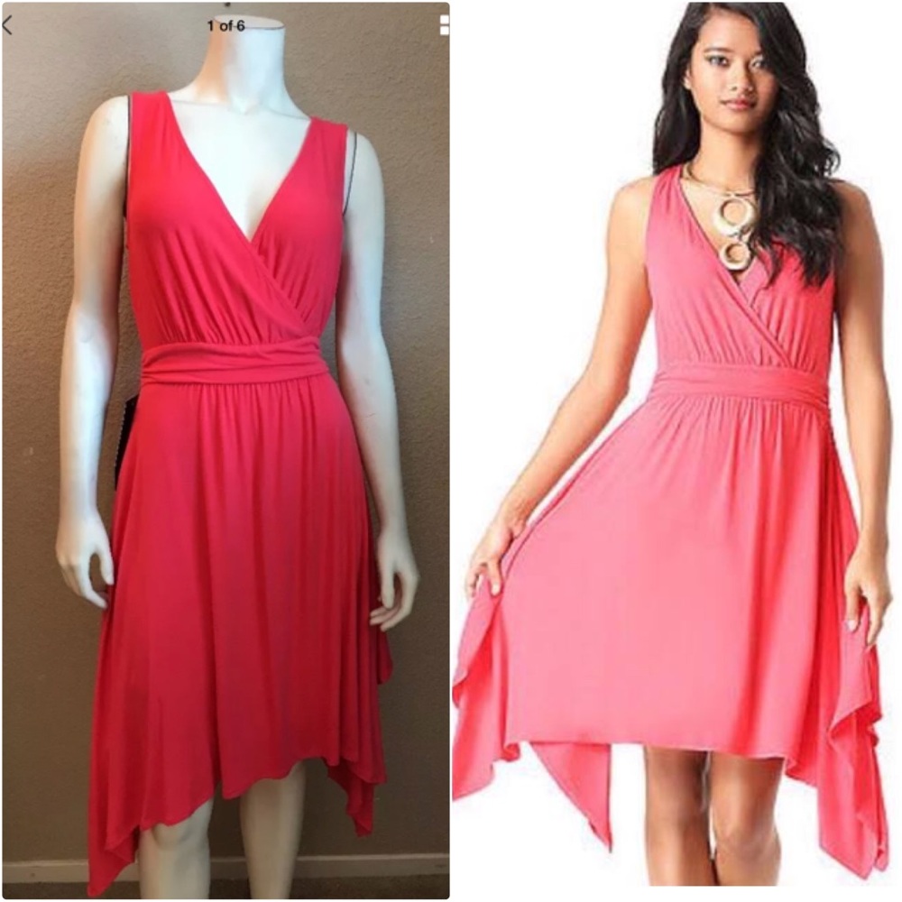 Bebe Surplice Handkerchief Dress Size M,S