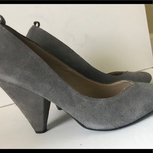 Grey suede heels