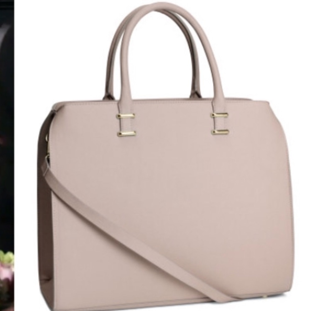 H&M Taupe Tote with Removable Shoulder Strap