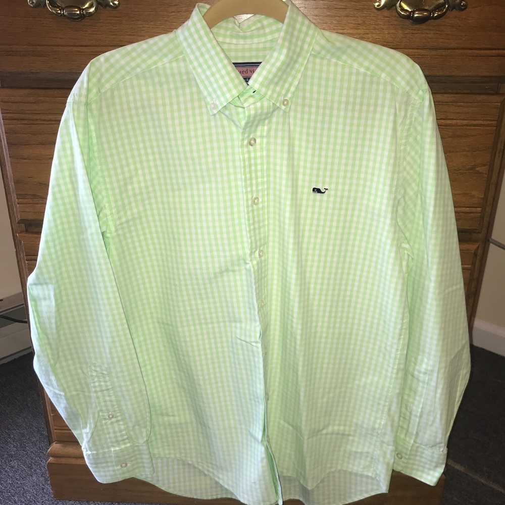 Vineyard Vines Gingham Whale Button-Down Shirt - S