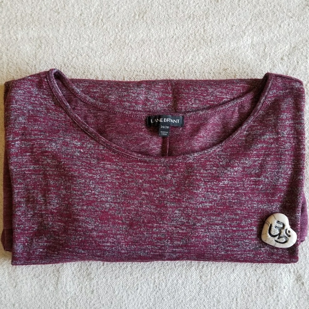 Lane Bryant Plum Quarter Sleeve Shirt 26/28