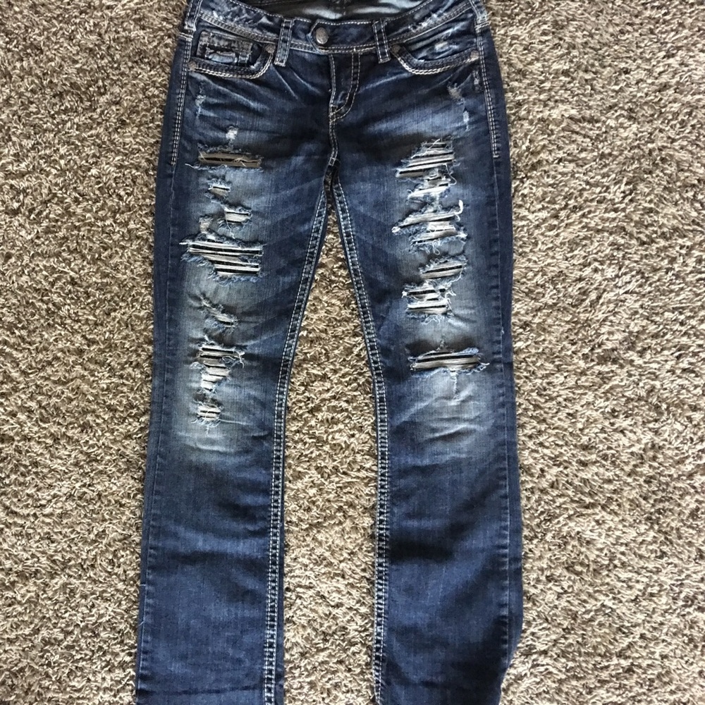 Silver Slim Boot Jeans