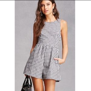 LUSH black and white gingham romper