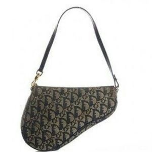 Christian dior small denim saddle bag
