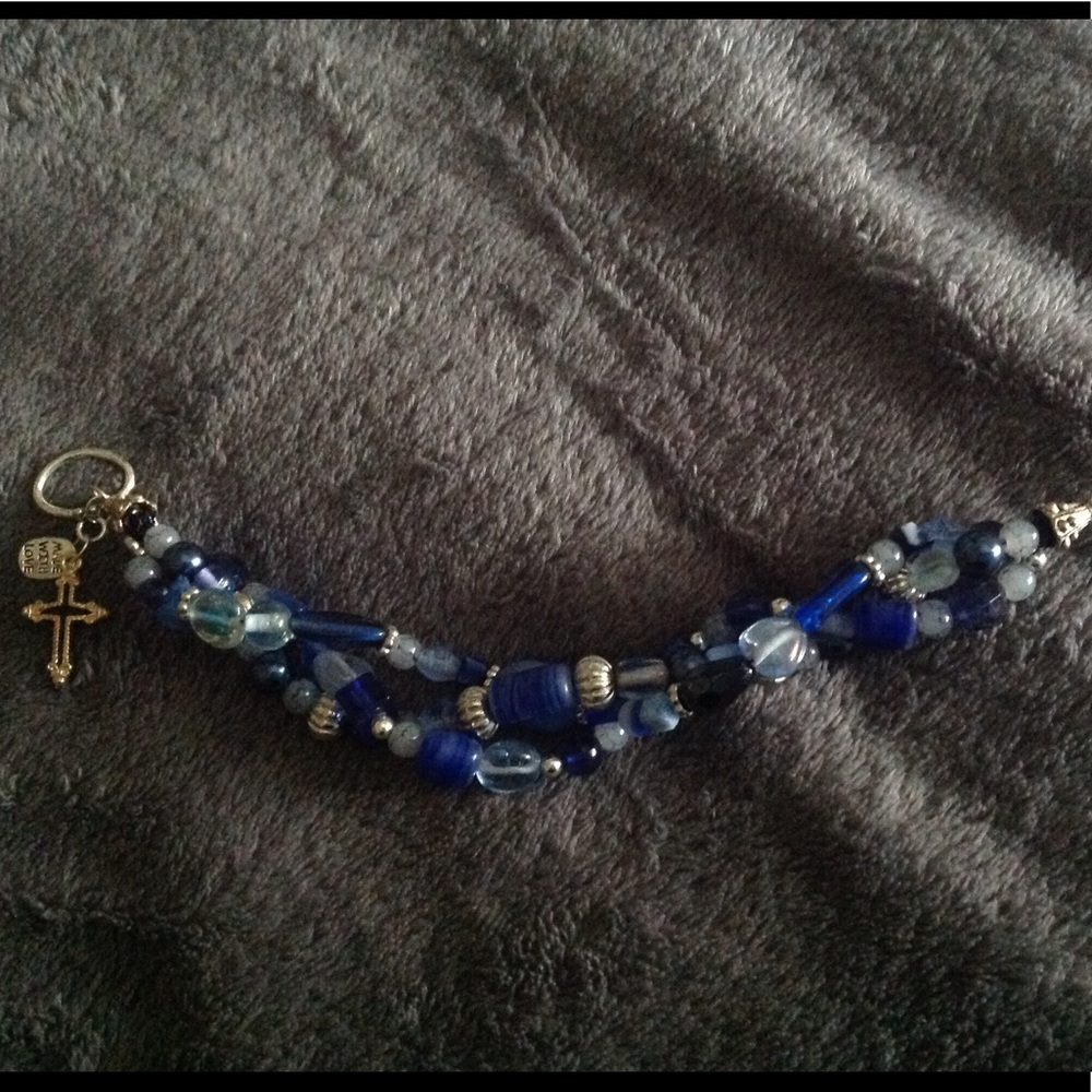 Ladies Blue Beaded Bracelet .. NWOT