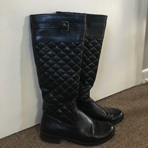Wide Calf Black Quilted Boots
