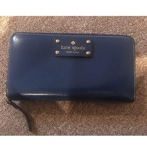 Kate Space Navy Leather Wallet
