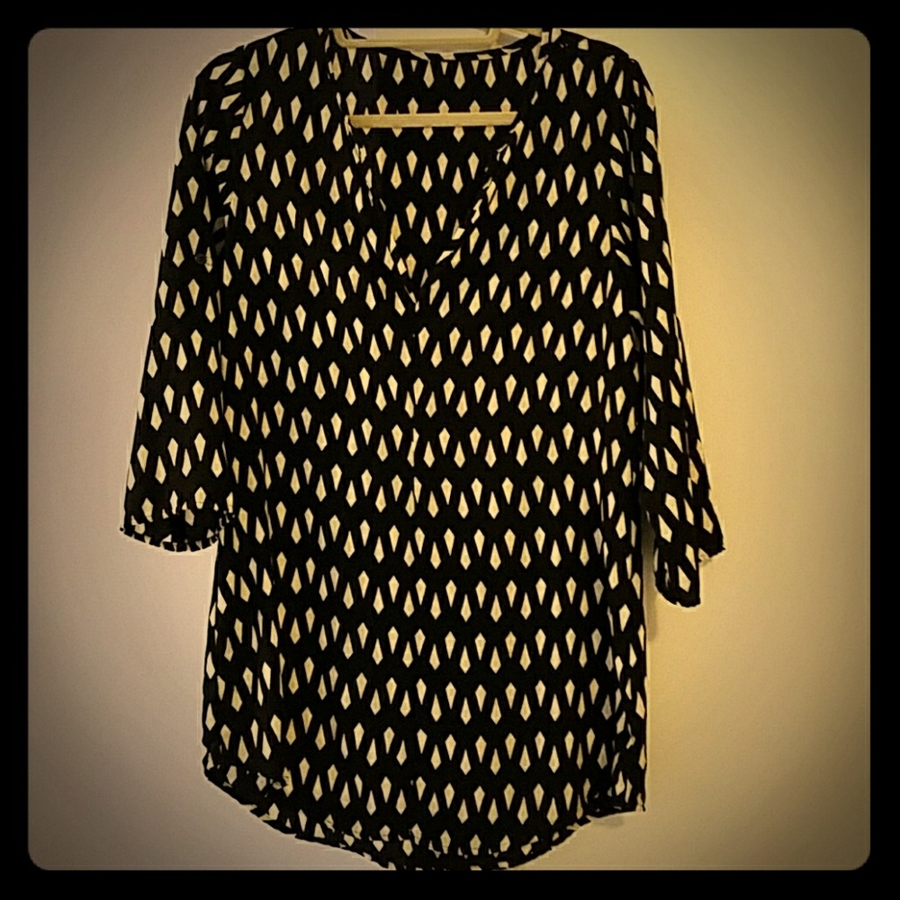 Black and Tan Silk Top
