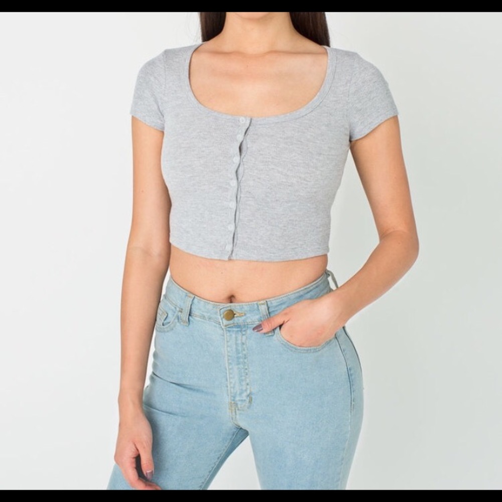 American apparel gray crop top