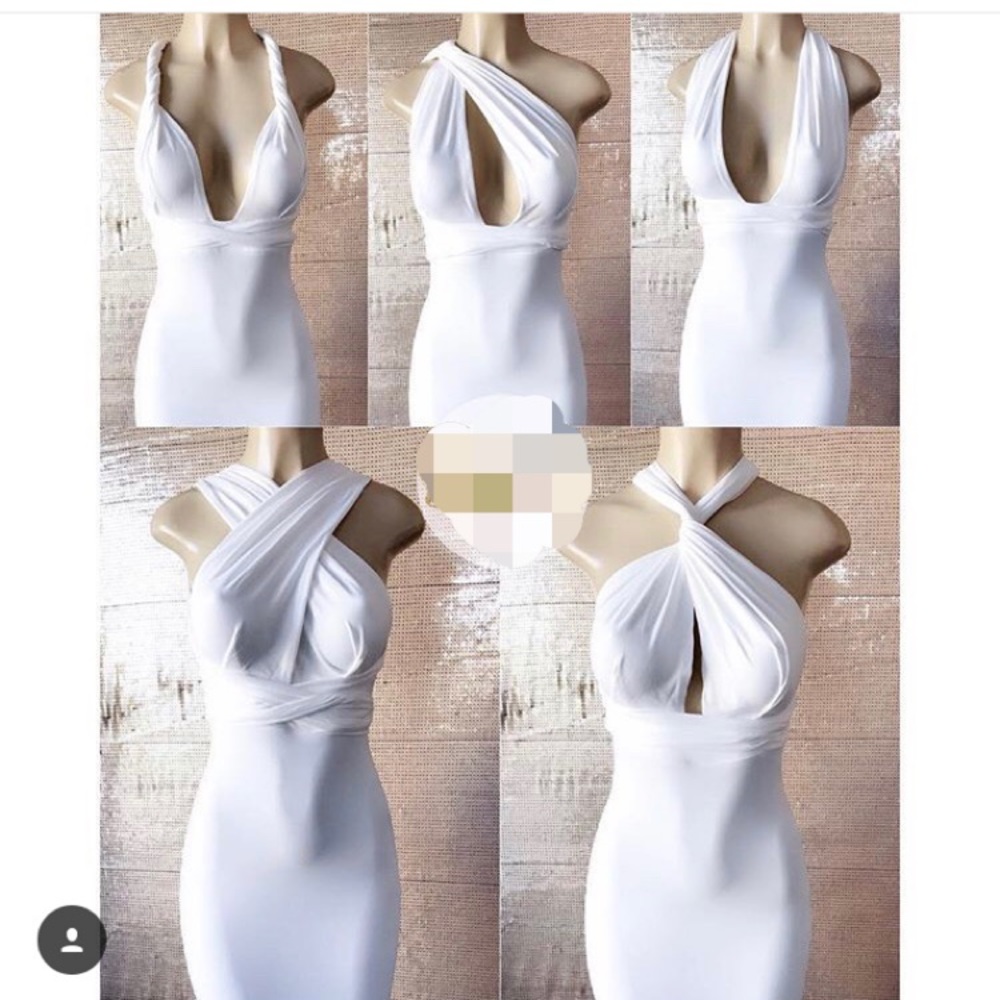 White bodycon 5 way dress