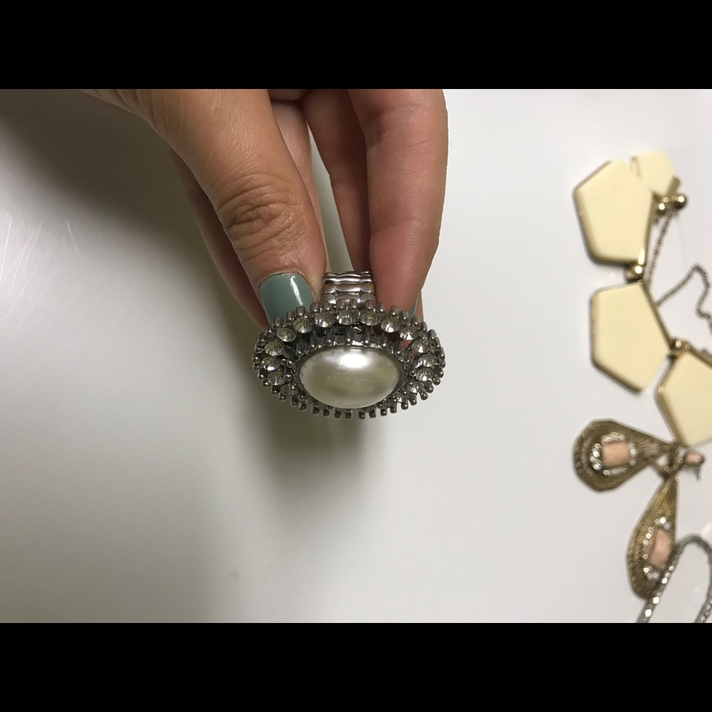Faux pearl ring