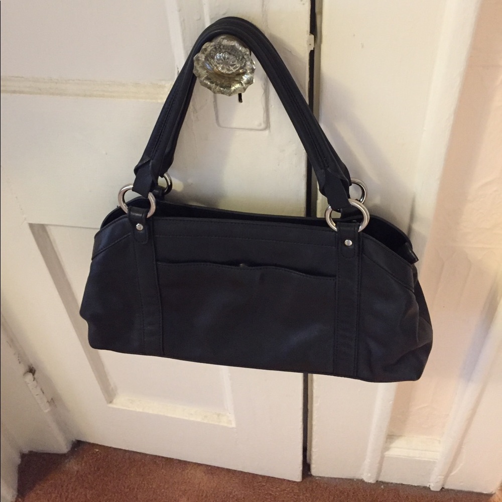 Black leather bag