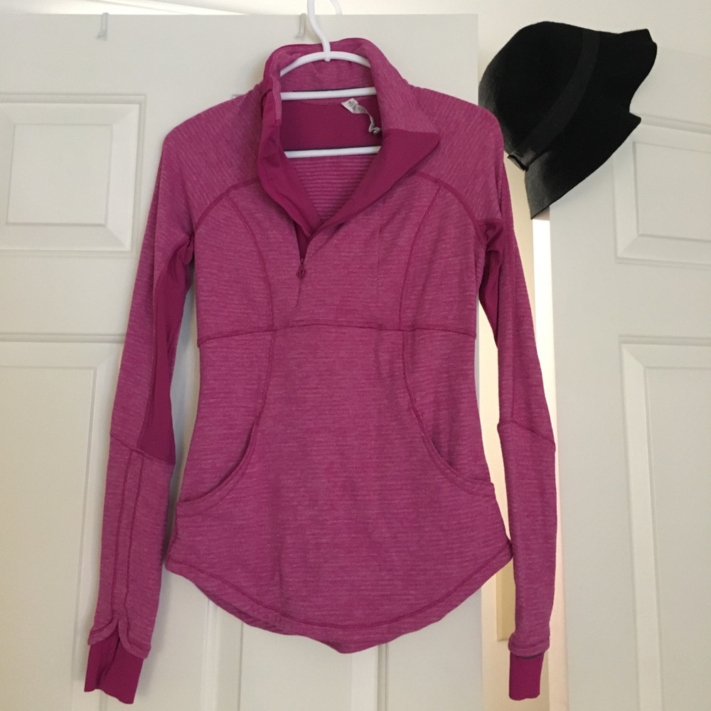 Pink lululemon run pullover size 6