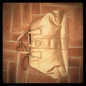 Coach gold leather bag