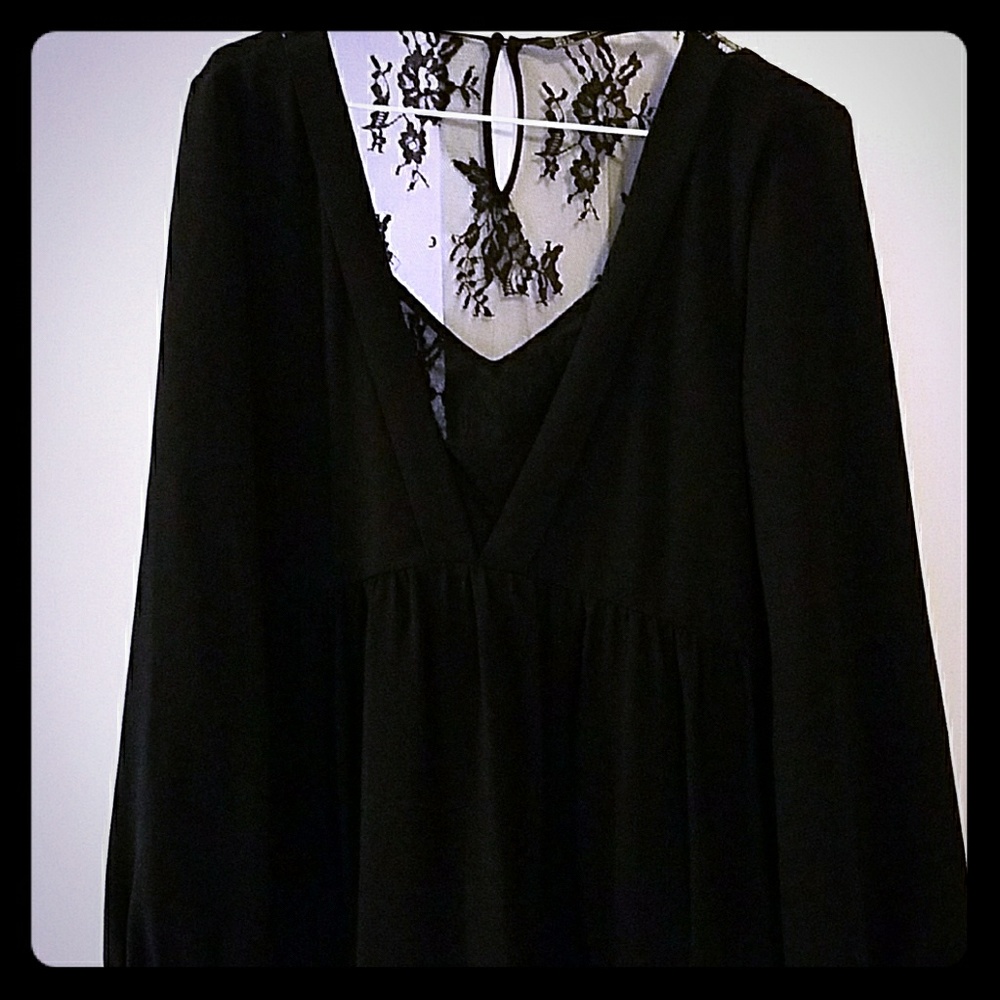 Zara Black and Lace Romper Dress