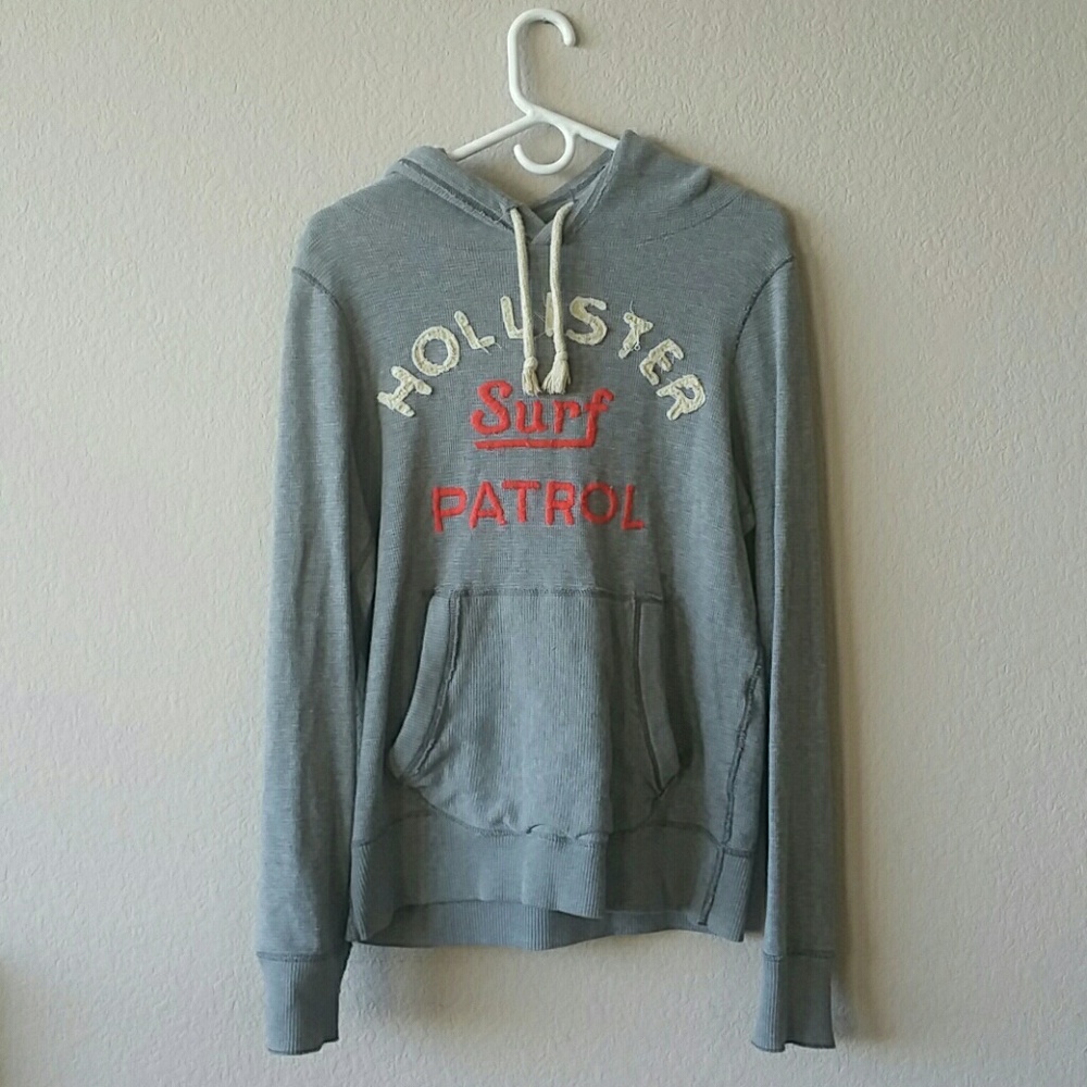 Gray Hollister Drawstring Hoodie Sweater