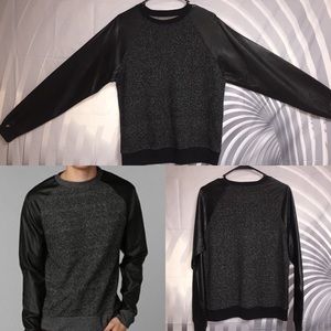 Urban Outfitters Faux Leather Sleeve Sweatershirt