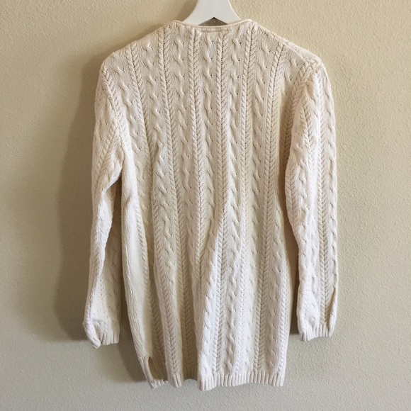 Talbots Cable Knit Button Down Cardigan Sweater - Picture 4 of 5