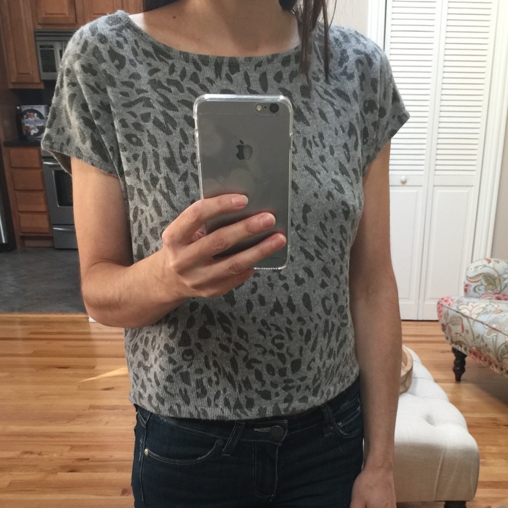 Animal print gray and black sweater size s