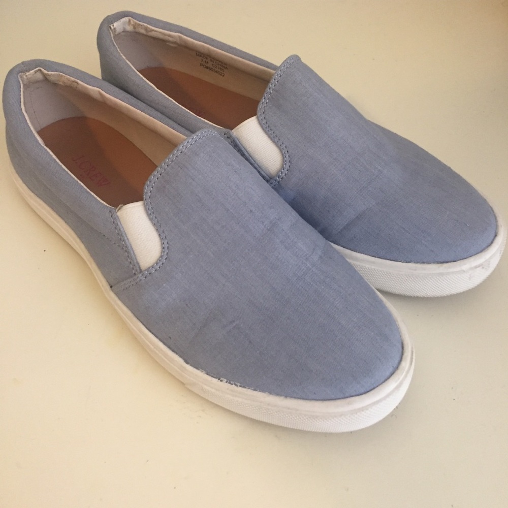 J.Crew Chambray Light Blue Slip On Sneakers Size 7