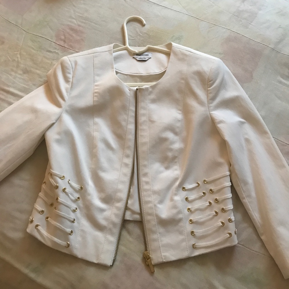 Bebe sexy white blazer