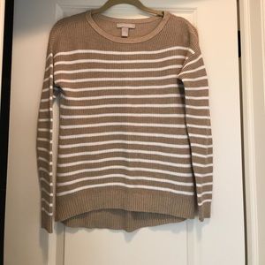 Banana Republic tan/white striped sweater size S