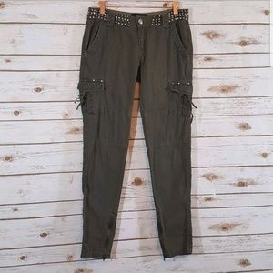 Miss Me Army Green Cargo Pants Bling