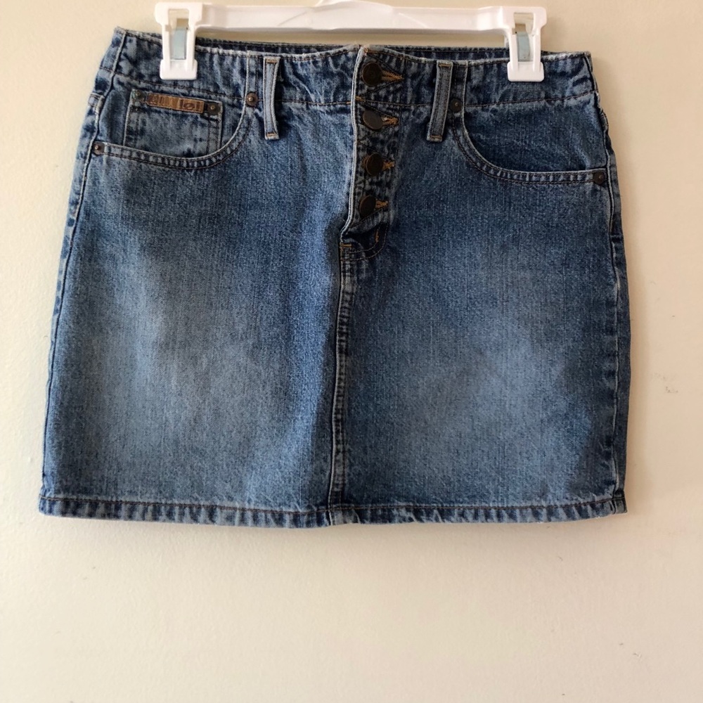 Retro denim mini skirt