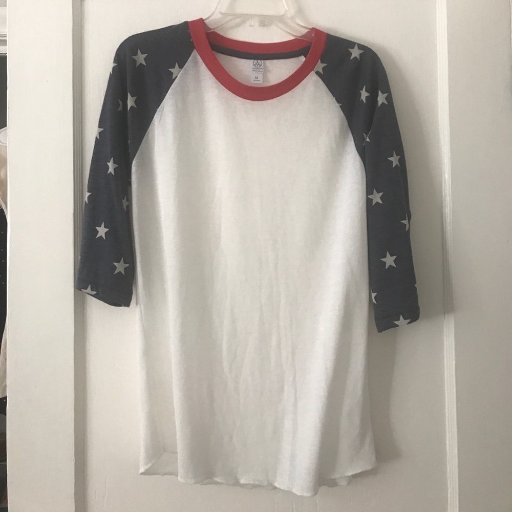 Baseball tee stars 4th of July raglan