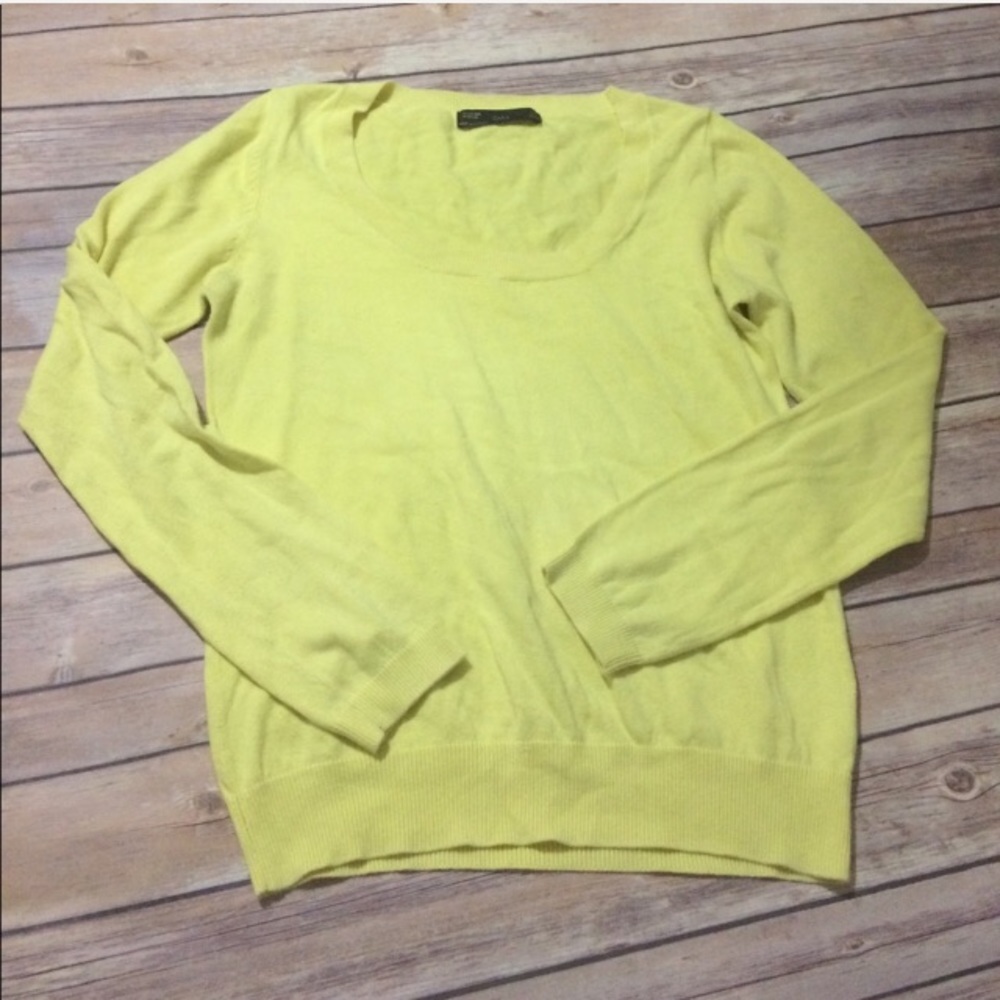 Zara Yellow Crewneck Sweater