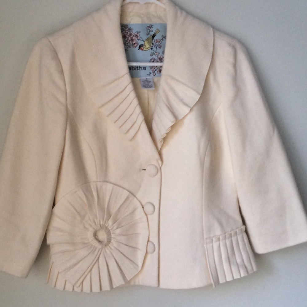 Anthropologie Tabitha ivory wool jacket