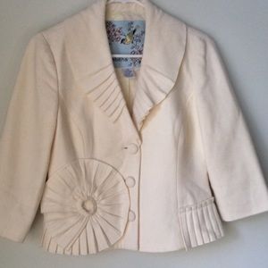 Anthropologie Tabitha ivory wool jacket